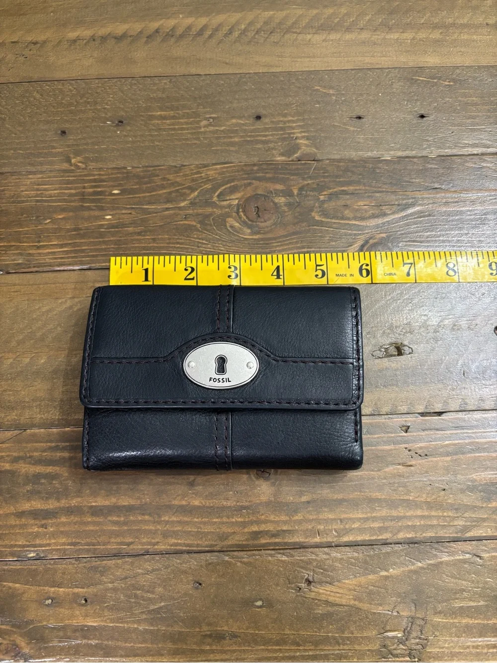 Fossil Marlow Black Leather Trifold Wallet
